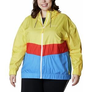 Columbia Sandy Sail Women's Plus Windbreaker Jacket 2X Orange NWT